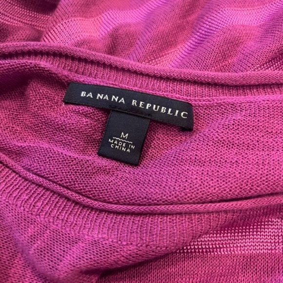 Banana Republic Pink On Pink Long Sleeve Blouse Size Medium - Picture 8 of 8